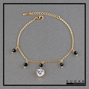 Gold Plated Bracelet With Zircons and Sapphire Cubic Zirconia (B00753)