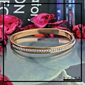 Gold Colored Bangle with Zircons (BN0237)