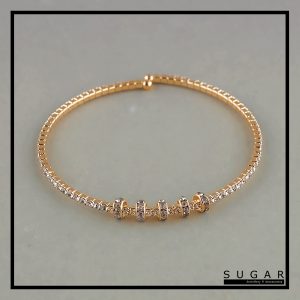Gold Plated Baby Bangle with Zircons (BN0242)