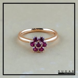 Gold Plated Ring with Amethyst Cubic Zirconia (R00713)