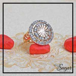 Gold Plated Ring With Zircon Stones (R00509)
