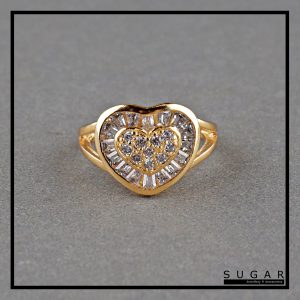 Gold Plated Ring With Cubic Zirconia (R00719)