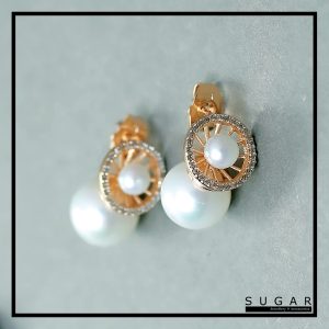 Gold Plated Earrings with Pearls (E00961)