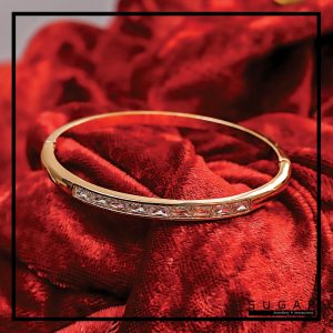 Gold Plated Bangle with Zircon Stones (BN0218)