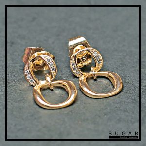 Gold Plated Earrings with Zircons (E01029)