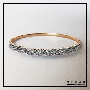 Gold Plated Bangle With Zircons (B00276)