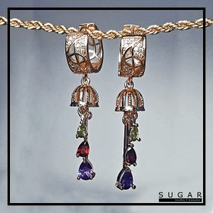 Gold Plated Earrings With Zircons (E01174)